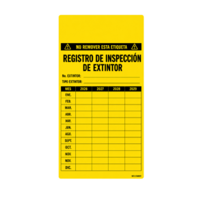 Etiqueta para Inspección de Extintores 8 x 15 cm